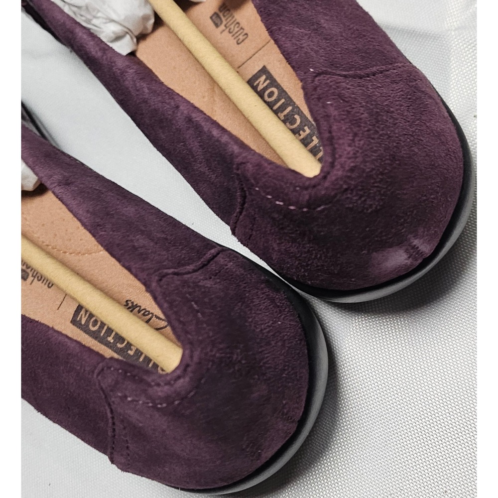 Clarks Medora Frost Aubergine Suede Mary Jane Flats Shoes Women US 7.5 M - Picture 4 of 9